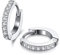 JSDDE Edelstahl Creolen Ohrringe mit Kristall 18ga Ohrstecker Runde Knorpel Ohrpiercing Hoop Ring Huggie Kreolen Klapp Ohrhänger Ohrschmuck 8mm (Silber)