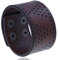 ZENSE - Bracelet force homme biker ou motard en cuir ajustable marron ZB0326