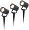 HOFTRONIC - 3er Spikey LED Strahler mit Erdspieß 4 Watt 4000K Schwarz IP64 Wasserdicht Außenlampe für die Beleuchtung von Garten, Terrasse, Pflanzen, Wegen, Teich Außen-Strahler Gartenstrahler