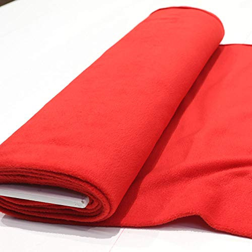 TOLKO 1m Fleecestoff Meterware | Winterstoff für Jacke Mütze Schal Pullover Fleecedecke Fleecejacke | flauschig weich warm Polar Fleece Stoff mit Antipilling (Rot)