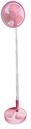 Stand Fan Folding Portable Telescopic Floor USB Fan with 3600/7200mAh Rechargeable Battery 4 Speeds Super Quiet Oscillating Fan