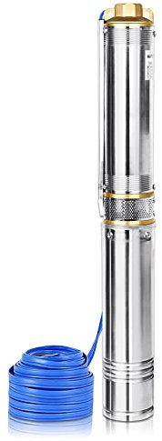 HENGMEI 1.1kW/1.5hp Tiefbrunnenpumpe Brunnenpumpe bis 4.000 l/h Sandverträglich Tauchdruckpumpe Edelstahl Wasserpumpe Gartenpumpe