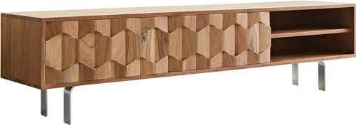 DELIFE TV-Board Fevo Akazie Natur 160 cm 2 Türen L-Fuß Lowboard