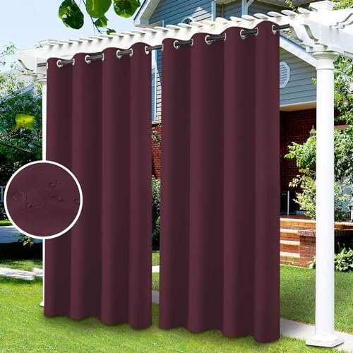 LiveGo Tenda da Esterno, Tenda Impermeabile Oscurante, Tenda Termoisolante da Giardino per Veranda/Pergolato/Archetto(Rosso scuro,2 PCS, 52 Wx84L)