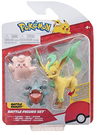 Pokémon PKW2806 Battle Figure Set - Piepi, Kaumalat, Folipurba offizielles Battlefigurenset Figurenset, Mehrfarbig