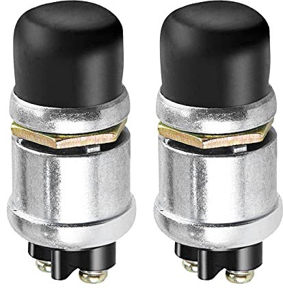 VOANZO 2 interruptores de arranque de botón de 12 V/24 V, impermeable, botón de arranque resistente a la intemperie momentáneo para bocina, motor, coche, camión, tractor, barco