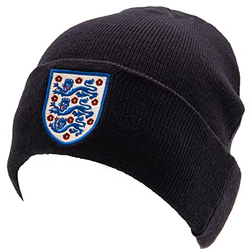 England FA Football Fan/Supporters Official World Cup Cuff Beanie Thermal Knit Navy Beanie Adults - One Size fits All (England FA Beanie Hat)