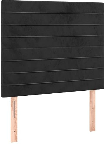 vidaXL Kopfteil Polsterkopfteil Bettkopfteil für Bett Betthaupt Bettgestell Bettrahmen Schlafzimmer Bettzubehör Schwarz 100x5x118/128 cm Samt