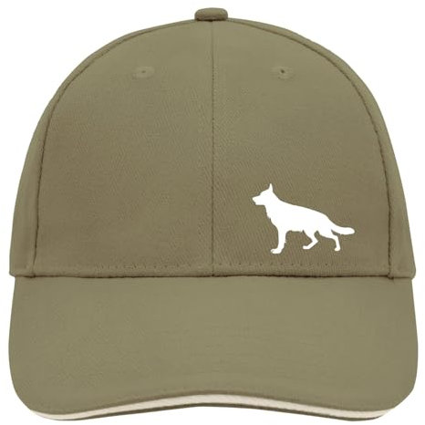 Huuraa Basecap Deutscher Schäferhund Silhouette Geschenk Olive/Beige Deutscher Schäferhund Accessoire