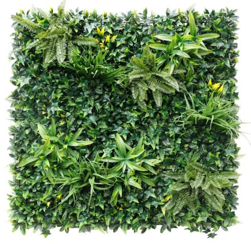 BONERVA | Jardín Vertical Artificial Silvestre | Pieza 100x100cm (1m²)| Planta Artificial Decorativa para hogar, Oficina, Hotel, Restaurante, etc | MAL1216