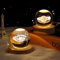 Unillous Luci arredo, 3 pezzi Sfera di cristallo LED con base in legno, luce ambientale Galassia decorazione sala, ufficio,camere, negozi, locali, bar
