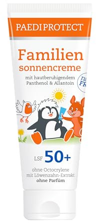 PAEDIPROTECT Family Protector solar SPF 50+ 200 ml, protección solar para bebés, niños y adultos, sin perfume, vegano