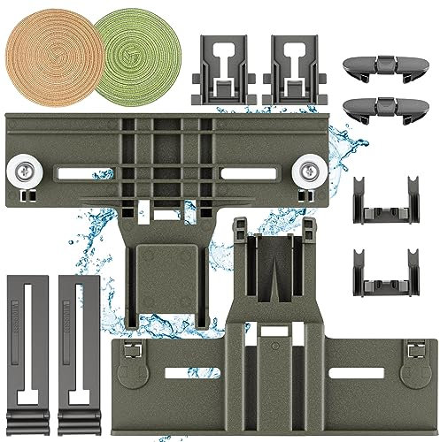 Upgraded W10350376 W10712394 Dishwasher Top Rack Adjuster Parts for Kenmore Kitchenaid Whirlpool Dishwasher Upper Rack Parts W10350374 W10195840 Dishwasher Rack Replacement Parts w/Placemat-12 Packs