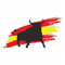Fahrzeug-Sticker Stier Flagge - 10 cm groß - Aufkleber für Auto Notebook Laptop Roller Spanien Espana Bulle UV-beständig und wetterfest - kfz753