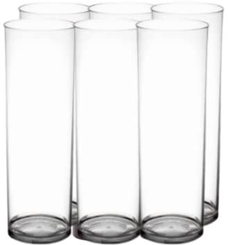 SPARKLERS CLUB Lot de 6 Verres Tube Transparent 22cl - Verre Incassable - Verre pour Cocktail MADE IN FRANCE, Prise en Main facile, Verre Tube pour soirée et évènements- LIVRAISON 24/48H