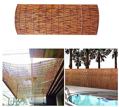 Balkon Sichtschutz Bambus Schilfrohrmatte Premium, Balkon Deko,Bambuszaun,Gartensichtschutz für Balkon aus Schilfrohr,Sichtschutzzaun Trennwand,Handgewebt,Anpassbar (Size : H1.83xL10m/H6xL33ft)