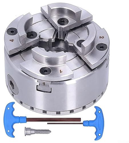 Selbstzentrierendes 4-Zoll-Drehfutter, 4- Backen-Drehfutter mit M33-Gewinde, 2,5-mm-Schraubenschlüssel und 96-mm-Spannfutter-Außendurchmesser für Holzbearbeitungsmaschinen