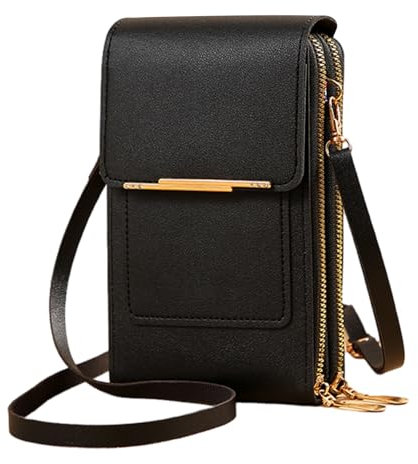 DEARBAG Sac à Main Pour Femme Avec Portefeuille à écran Tactile Petit Sac Téléphone Portable en Cuir PU Mini Crossbody avec Bandoulière Réglable avec Fentes pour Cartes
