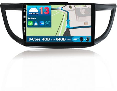 BXLIYER Android 13 IPS Car Stereo For Honda CRV (2012-2016) - Wireless CarPlay/Android Auto - 4G+64G - LED Camera + MIC - 10.1 Inch 2 Din - DSP Steering Wheel DAB Fast-boot 360-CAM WIFI Google