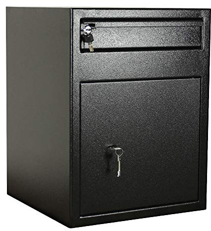 Rottner Einwurftresor Samuel 2 Schwarz Doppelbartschloss 2 Schlüssel Rückholsperre Einwurfklappe extra versperrbar inkl. Befestigungsmaterial