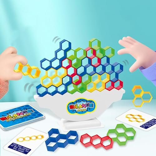 TLHWIN Tetra Tower Spiel, Tetris Balance Spielzeug Tower Game,Tetra Tower Balancierende Stapelbrettspiele, Bausteine, Puzzle-Spielzeug, Familienspiele, Geburtstag für Kinder und Erwachsene. (48PCS)