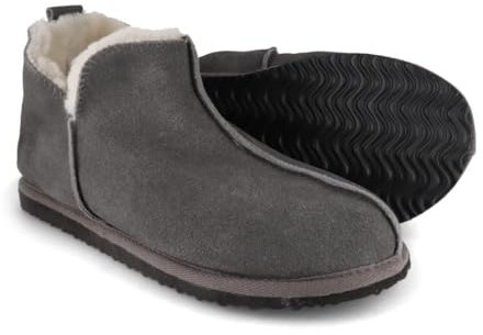 LAMMBOCK® Shearlock Lammfell Hausschuhe, grau