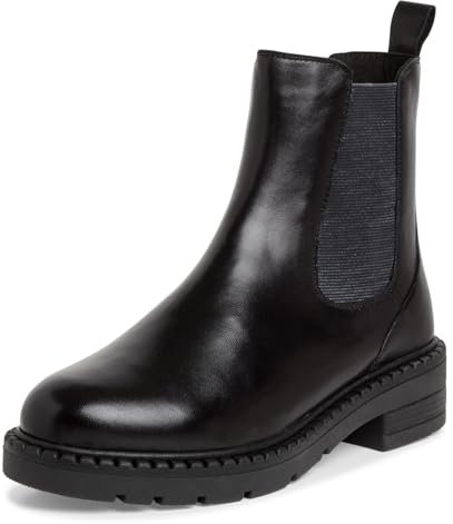 MARCO TOZZI Damen Chelsea Boots aus Leder mit Reißverschluss, Schwarz (Black), 36 EU