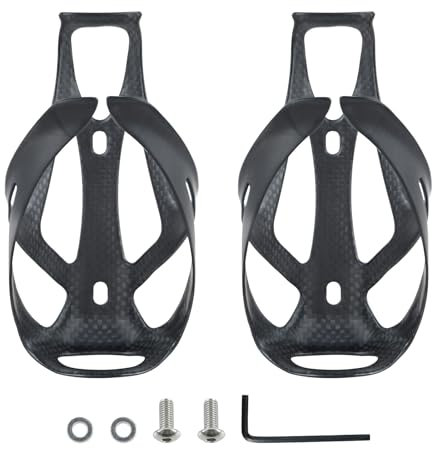 ROADNADO 2 Stück Carbon Fahrrad Flaschenhalter MTB Ultraleichte Justierbare Matte Wasserflaschenhalter Langlebiger MTB Trinkflaschenhalter mit Montageteile, Geeignet für Kesseldurchmesser 72-73mm