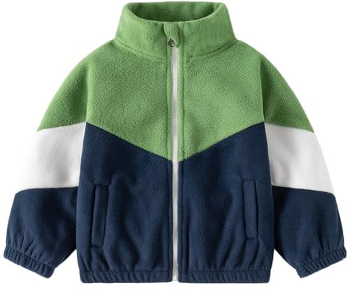 Gajaous Giacca in pile polare per bambini Toddler, giacca calda a maniche lunghe con zip intera per neonati maschi, capispalla per autunno primavera inverno