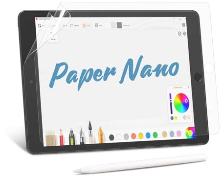 MOBDIK 2 Stück Papier Schutzfolie für iPad 6. / 5. Generation (9,7 Zoll, 2018/2017) & iPad Pro 9,7, Zeichnen Wie auf Papier, Blendfreiem, Kompatibel mit Apple Pencil, mit Easy Installation Kit