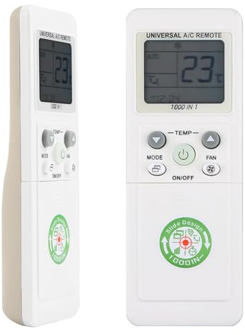 Klimaanlage Fernbedienung Universal, Air Conditioner Fernbedienung 1000 Codes Kompatibel mit Meistens Klimaanlagen Controller, Ersatz Klimagerä Fernbedienung mit Schiebedeckel