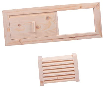 Yardenfun Sauna Gable Vent Wooden Ventilation Louver Sturdy Wood Air Vent for Sauna Room and Bathroom Ceiling Fan Cover