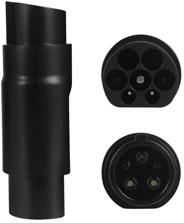 Yuanjoy EV-Ladeadapter Typ 2 auf Typ 1, EV-Ladekabeladapter mit Diebstahlsicherung, Autoladegerät-Konverter, Ladeadapter für Elektrofahrzeuge