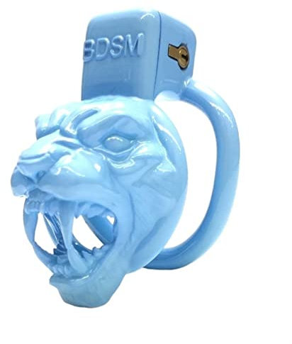 Sexy Blue Blue Small Gepardenmännchen Keuschheitsgerät, Keuschheitskäfig, Keuschheitsgürt,Keuschheitsgürtel(Size:Cage with 53mm Ring)