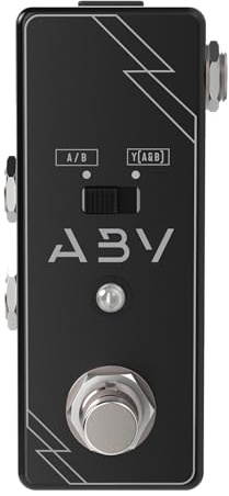 Rock Stock ABY Pedal - A/B Schalter, Gitarrensignal-Splitter/Switcher, True Bypass Fußschalter für Amps & Pedalboards, AB Pedal Gitarre, Loop Switcher Pedal, Guitar Pedal Switcher, Switch Box