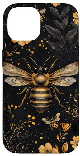 Botanical Bee Pattern Case for iPhone 14