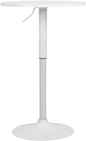 CLP Stehtisch Lamoni höhenverstellbar drehbar mit Metallgestell I Bistrotisch für Bar & Events I Tischplatte Ø 60 cm I Ideal mit Hussen & Deko, Farbe:weiß/weiß, Form:rund