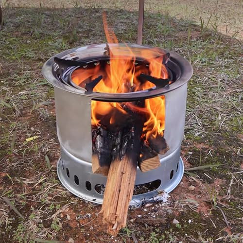 Estufa Leña Portátil con Bolsa de Almacenamiento, Cocina de Leña al Aire Libre Desmontable, Estufa de Leña Móvil para Barbacoa, Picnic, Cocina, Camping