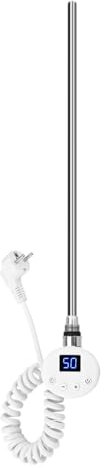 EMKE Toallero Eléctrico con Termostato 300W, Cartucho Calefactor de Acero Inoxidable para Radiador, Controlador Electrónico de Temperatura y Función de Temporizador, Blanco