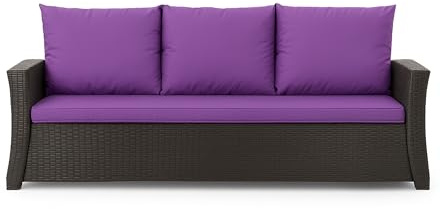 Setgarden® Bankauflage - Outdoor sitzkissen für Gartenbank für polyrattan- Polster Auflage Outdoor - Bankpolster Auflage für Hollywoodschaukel Rattan Sitzbank (Dunkelviolett, 150x60x50cm)