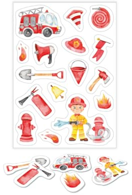 Junapack Tischkonfetti Set Konfetti Party Deko Papierkonfetti für Geburtstag, Kinderparty, Dekoration - Deko zum Kindergeburtstag Feuerwehrauto Auto