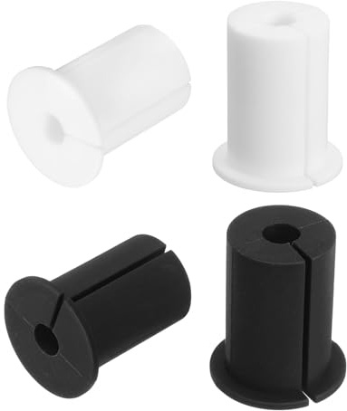 QUARKZMAN 4 Stück Kabeldurchführung für 1-Zoll-Wandloch, Silikon-Kabelrouting-Kit Anti-Rutsch-Wandkabeldurchführungszubehör für Ethernet-Kabel (Schwarz Weiß)