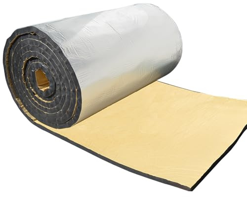 Rotolo Isolante Termico In Alluminio Spessore 5/10/20mm Autoadesivo Tappetino Isolante Termico Rotolo Isolante Riflettente Per Finestre Porta Del Garage Camper Tetto(Size:1*10m Thickness 20mm)