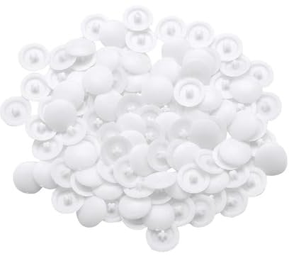 100 Pcs White Screw Cap Covers Assortment, Plastic Self-Tapping Caps Hole Covers for Phillips Screws Head Phillips Screws Head, Cabinet, Decoration Tapping Self-Tapping Screws (11mm)