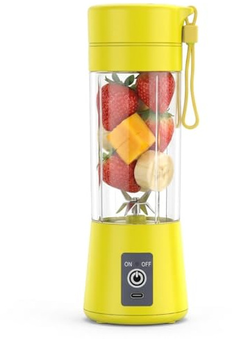 MODE BLEND Portable Blender | Personal Blender USB Rechargeable | Mini Blender for Smoothie, Fruit Juice, Milk Shakes | Six 3D Blades for Great Mixing (Yellow)