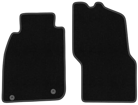 Velours-Fußmatten vorne passend für Mitsubishi Carisma 1995-2004, Schwarz | passend für Limousine/Liftback/Schrägheck; dünner Velours-Teppich (Polypropylen), ca. 4 mm