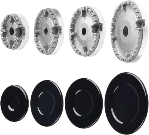 YUETTYY, kit coperchio bruciatore del gas universale, coperchio corona e fiamma per piano cottura e forno a gas, compatibile con la maggior parte dei fornelli a gas, set di cappellini da cucina 1