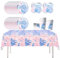 Fuwraixis Stoviglie per feste Frozen, Decorazione per festa a serie Princess tovagliolo tovaglia bicchieri di carta, 61 pezzi Set di piatti di carta per il compleanno dei bambini, Per 20 ospiti