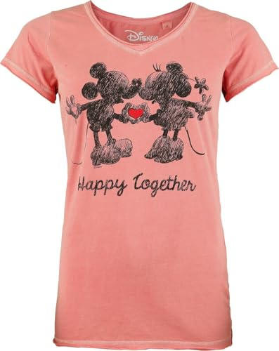 Micky Maus Happy Together Frauen T-Shirt Koralle