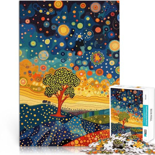 1000-Teile-Puzzle für Teenager Lernspielzeug für die ganze Familie Morgensterne im Klimt-Stil Geschenke für Freunde und Familie38x26cm